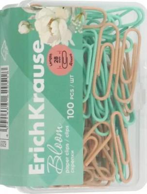 Скрепки металлические с виниловым покрытием Pastel Bloom, 28 мм, 100 штук, ассорти – фото 2