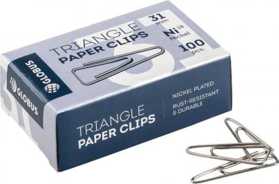 Скрепки, 31 мм, никелированные, с загнутым краем, треугольные, 100 шт., в картонной коробке, С31-100Н – фото 16
