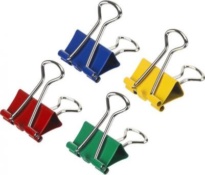 Зажимы для бумаг 25 мм цветные (12 штук в упаковке) – фото 3