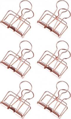 Зажимы для бумаг 32 мм "Rose Gold", 4 штуки – фото 7