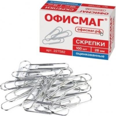Скрепки, 28 мм, оцинкованные, 100 штук – фото 2