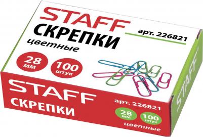 Скрепки "Manager", 28 мм, цветные, 100 шт., в картонной коробке, 226821 – фото 7