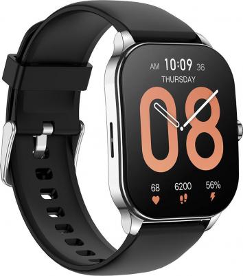 Pop 3s 38 mm Metallic Silver Case, Silicone Black – фото 2