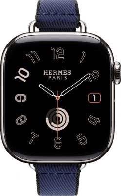 Watch Hermes Series 11 42 mm Natural Titanium Case with Navy/Noir Twill Jump Attelage Single Tour – фото 1