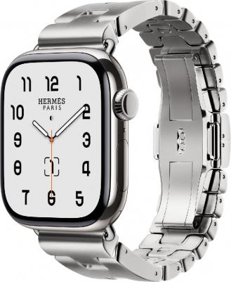 Watch Hermes Series 11 42 mm Natural Titanium Case with Satine Grand H