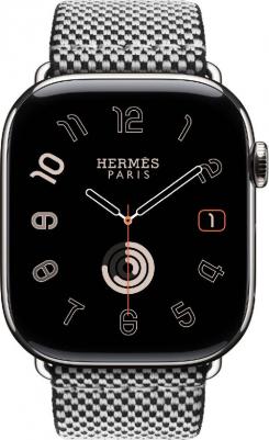 Watch Hermes Series 11 46 mm Natural Titanium Case with Noir/Ecru Toile H Single Tour – фото 1