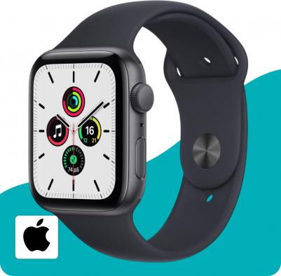 Watch SE (1st Gen) 44 mm Space Gray Aluminum Case with Black Sport Band – фото 1