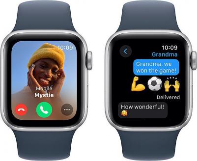 Watch SE (2nd Gen) 40 mm Silver Aluminum Case with Storm Blue Sport Band – фото 12