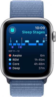 Watch SE (2nd Gen) 40 mm Silver Aluminum Case with Winter Blue Sport Loop – фото 5