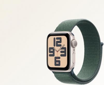 Watch SE (2nd Gen) 40 mm Starlight Aluminum Case with Sage Sport Loop – фото 3