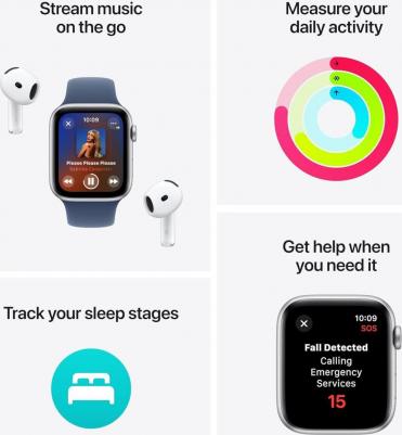 Watch SE (2nd Gen) 40 mm Starlight Aluminum Case with Sage Sport Loop – фото 6