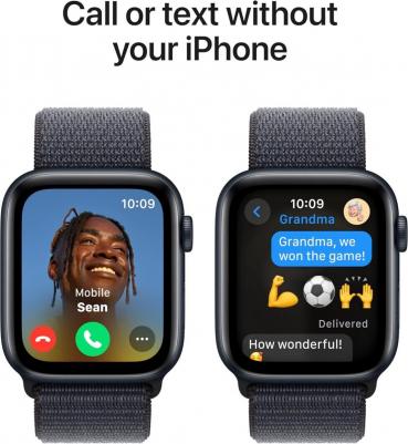 Watch SE (2nd Gen) 44 mm Midnight Aluminum Case with Ink Sport Loop – фото 16