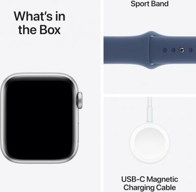 Watch SE (2nd Gen) 44 mm Silver Aluminum Case with Denim Sport Band – фото 13
