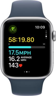 Watch SE (2nd Gen) 44 mm Silver Aluminum Case with Storm Blue Sport Band – фото 9