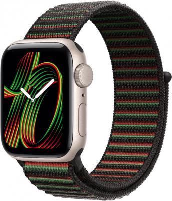 Watch SE (3nd Gen) 40 mm Starlight Aluminum Case with Black Unity - Unity Rhythm Sport Loop
