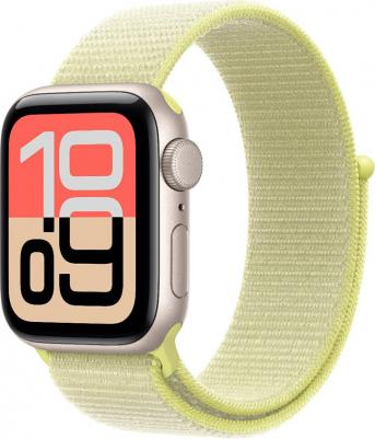 Watch SE (3nd Gen) 40 mm Starlight Aluminum Case with Neon Yellow Sport Loop