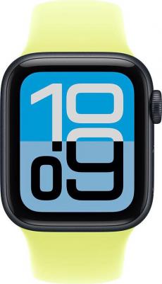 Watch SE (3nd Gen) 44 mm Midnight Aluminum Case with Neon Yellow Sport Band – фото 2