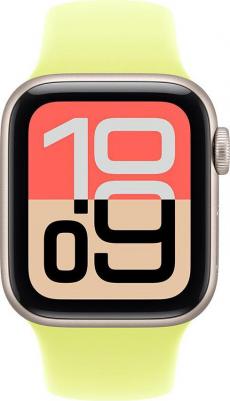Watch SE (3nd Gen) 44 mm Starlight Aluminum Case with Neon Yellow Sport Band – фото 2