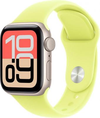 Watch SE (3nd Gen) 44 mm Starlight Aluminum Case with Neon Yellow Sport Band