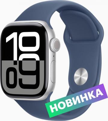 Watch Series 10 42 mm Silver Aluminum Case with Denim Sport Band – фото 3