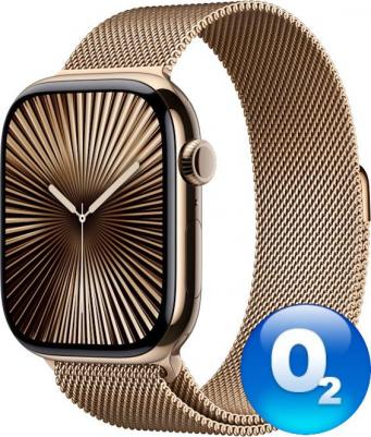 Watch Series 10 46 mm Gold Titanium Case with Gold Milanese Loop – фото 12