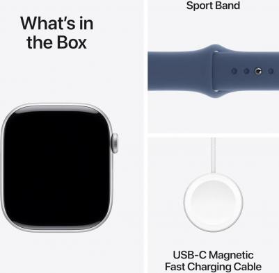 Watch Series 10 46 mm Silver Aluminum Case with Denim Sport Band – фото 13