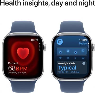 Watch Series 10 46 mm Silver Aluminum Case with Denim Sport Band – фото 17
