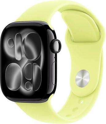 Watch Series 11 42 mm Jet Black Aluminum Case with Neon Yellow Sport Band