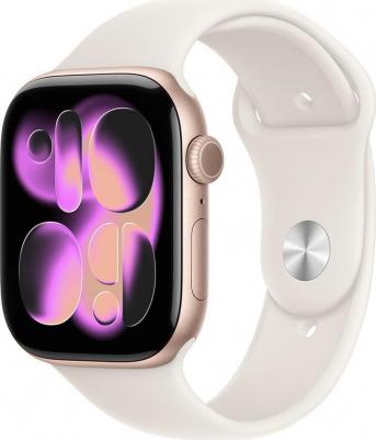 Watch Series 11 42 mm Rose Gold Aluminum Case with Starlight Sport Band