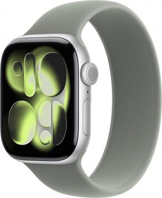 Watch Series 11 42 mm Silver Aluminum Case with Green Gray Solo Loop