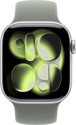 Watch Series 11 42 mm Silver Aluminum Case with Green Gray Solo Loop – фото 2
