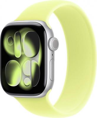 Watch Series 11 42 mm Silver Aluminum Case with Neon Yellow Solo Loop