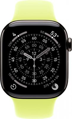 Watch Series 11 42 mm Slate Titanium Case with Neon Yellow Sport Band – фото 2