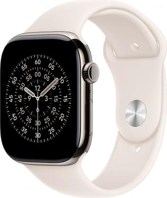 Watch Series 11 46 mm Natural Titanium Case with Starlight Sport Band