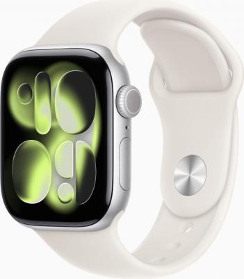 Watch Series 11 46 mm Silver Aluminum Case with Starlight Sport Band