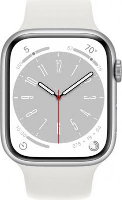 Watch Series 8 45 mm Silver Aluminum Case with White Sport Band – фото 11