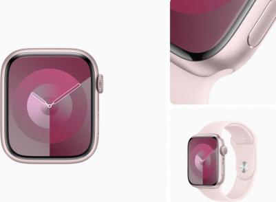 Watch Series 9 45 mm Pink Aluminum Case with Light Pink Sport Band – фото 6