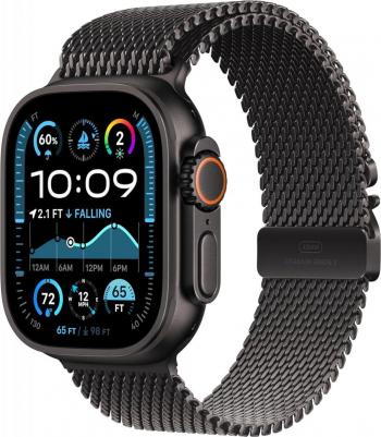 Watch Ultra 2 (2024) 49 mm Black Titanium Case with Black Titanium Milanese Loop