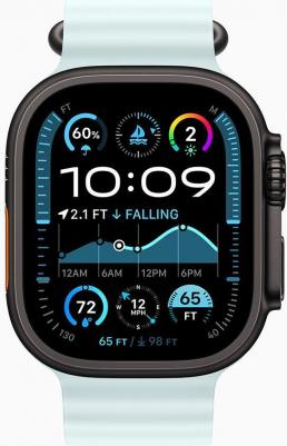 Watch Ultra 2 (2024) 49 mm Black Titanium Case with Ice Blue Ocean Band – фото 1