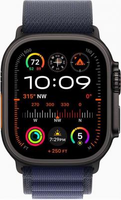 Watch Ultra 2 (2024) 49 mm Black Titanium Case with Navy Alpine Loop – фото 5