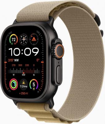 Watch Ultra 2 (2024) 49 mm Black Titanium Case with Tan Alpine Loop