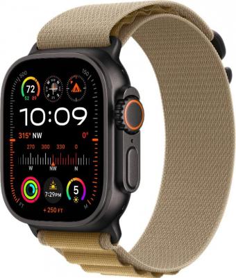 Watch Ultra 2 (2024) 49 mm Black Titanium Case with Tan Alpine Loop