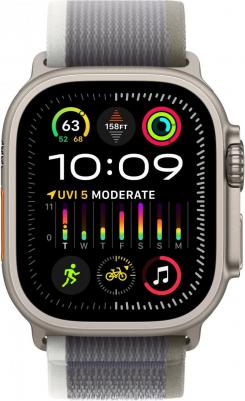Watch Ultra 2 49 mm Natural Titanium Case with Green/Gray Trail Loop – фото 7