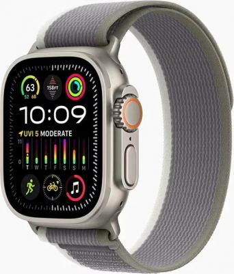Watch Ultra 2 49 mm Natural Titanium Case with Green/Gray Trail Loop – фото 9