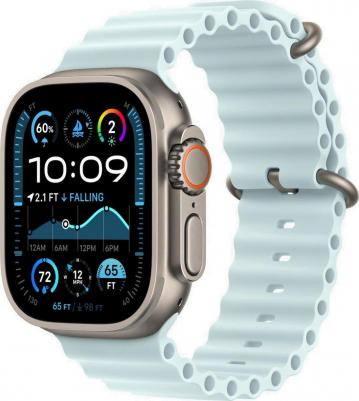 Watch Ultra 2 49 mm Natural Titanium Case with Ice Blue Ocean Band