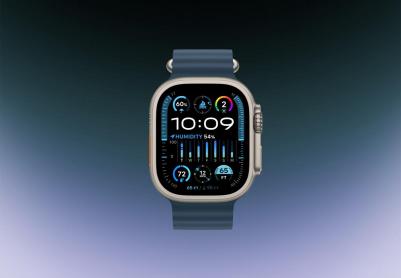 Watch Ultra 2 49 mm Natural Titanium Case with Navy Ocean Band – фото 12