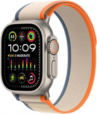 Watch Ultra 2 49 mm Natural Titanium Case with Orange/Beige Trail Loop