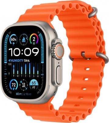 Watch Ultra 2 49 mm Natural Titanium Case with Orange Ocean Band