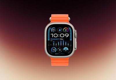 Watch Ultra 2 49 mm Natural Titanium Case with Orange Ocean Band – фото 15