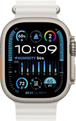 Watch Ultra 2 49 mm Natural Titanium Case with White Ocean Band – фото 7